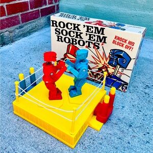 Vintage Rock ‘Em Sock ‘Em Fighting Robots 2014 Mattel Games Original Box